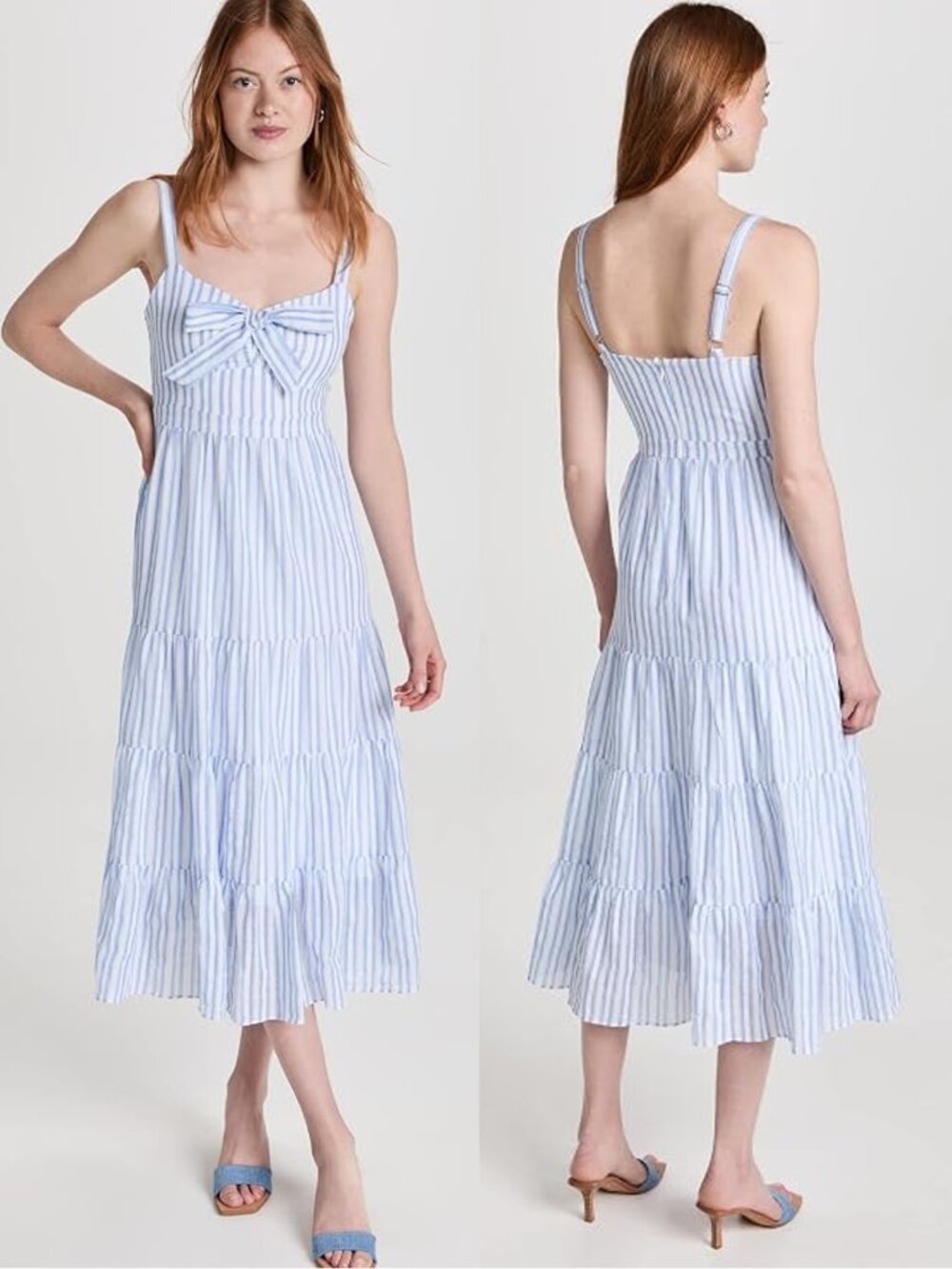 NWT New Likely Stasia Blue And White Striped Dress Size 4